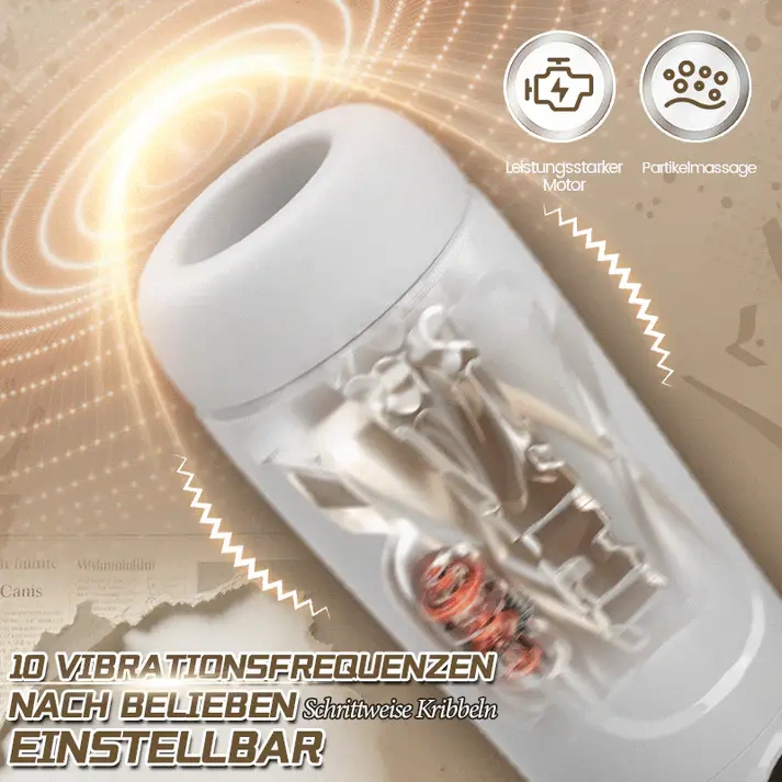 Masturbator mit Saug- und Vibrationsfunktion | 10 Saugmodi, 10 Vibrationsstufen, One-Touch-Burst