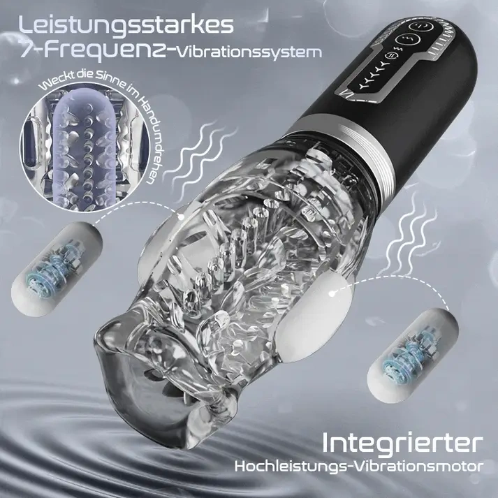 Amber Automatischer Blowjob-Masturbator | 7 Vibrationsmodi, 5 rotierende Stoßbewegungen