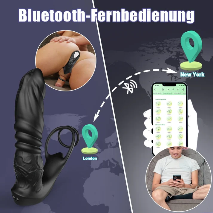 Sanftes Prostata ISpielzeug mit 9 Vibrationsstufen und Doppelring für maximalen Genuss
