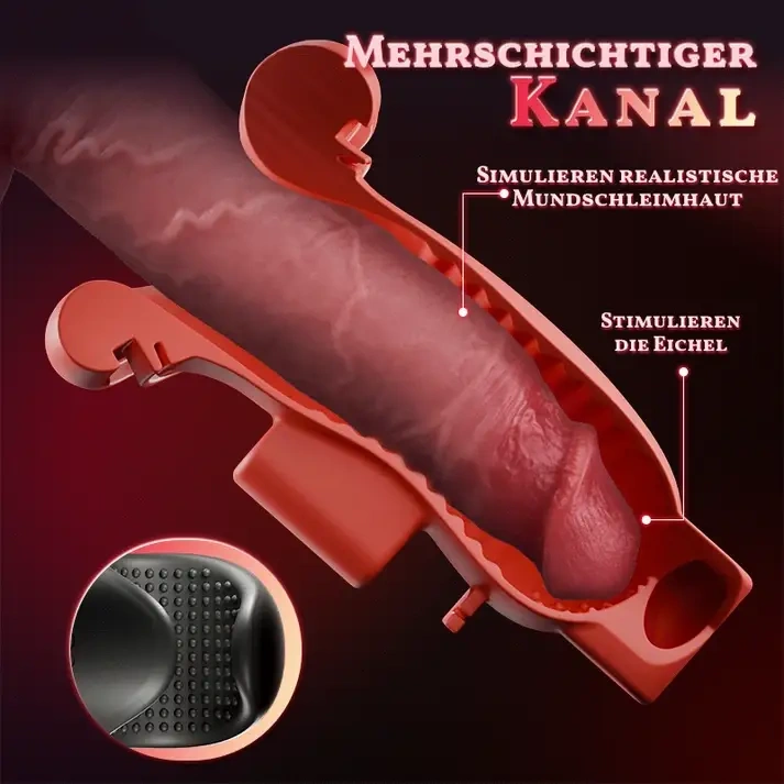Enchantment Automatischer Männer-Masturbator | 9 Vibrationsmodi, 4 Saugstufen mit klammernder Oralstimulation
