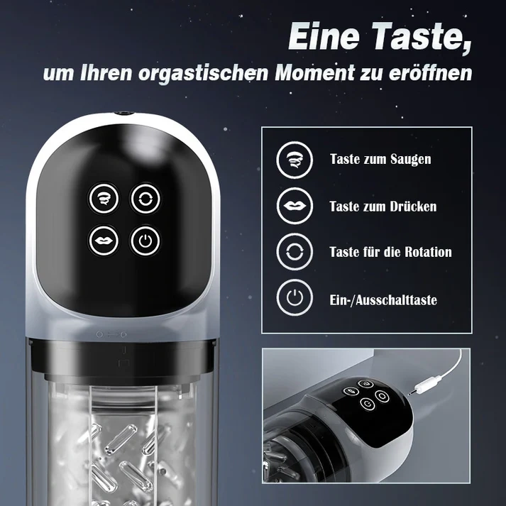 Vortex Automatischer Masturbator | 7 Saugstufen, Dual-Temperatur-SPA, 7 rotierende 360°-Massagebewegungen