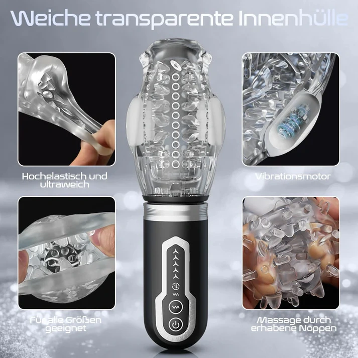Amber Automatischer Blowjob-Masturbator | 7 Vibrationsmodi, 5 rotierende Stoßbewegungen