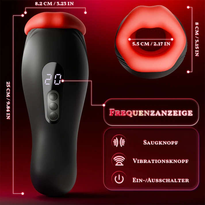 Enchantment Automatischer Männer-Masturbator | 9 Vibrationsmodi, 4 Saugstufen mit klammernder Oralstimulation