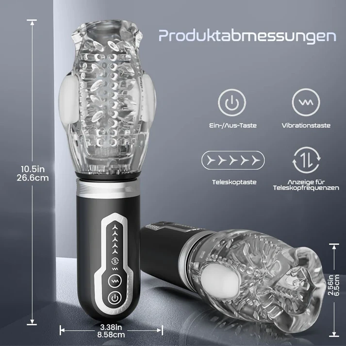 Amber Automatischer Blowjob-Masturbator | 7 Vibrationsmodi, 5 rotierende Stoßbewegungen