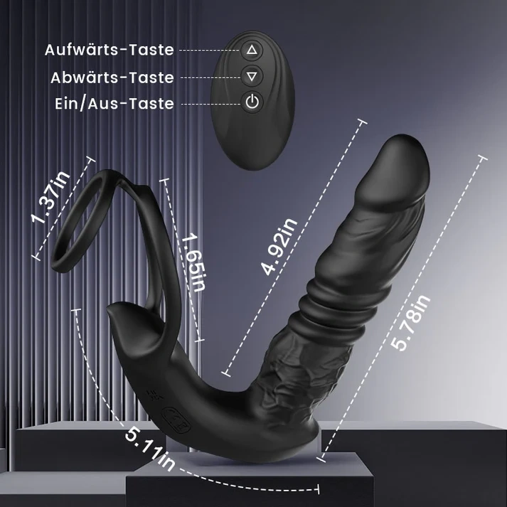 Sanftes Prostata ISpielzeug mit 9 Vibrationsstufen und Doppelring für maximalen Genuss