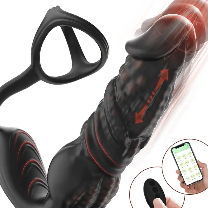 6-in-1 Prostatamassagegerät | Schnelle Stoßfunktion mit Fernbedienung & App-Steuerung