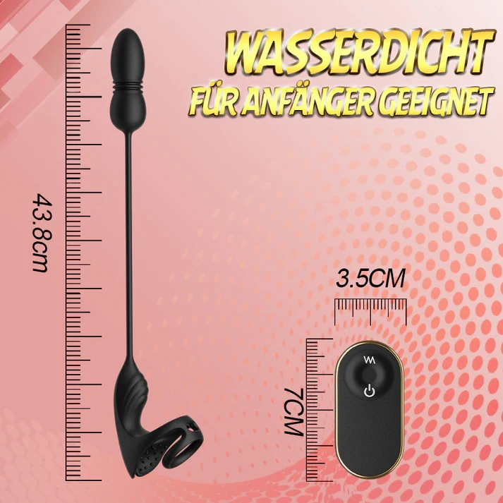 Prostata-Massager mit Stoß- & Vibrationsfunktion | 9 Thrust-Modi, Dual-Penisringe & Hodenstimulation