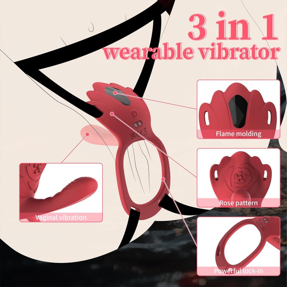 Wearable Panty-Vibrator für Paare | 2-in-1 Klitorisstimulator & vibrierender Penisring mit App- und Fernbedienung