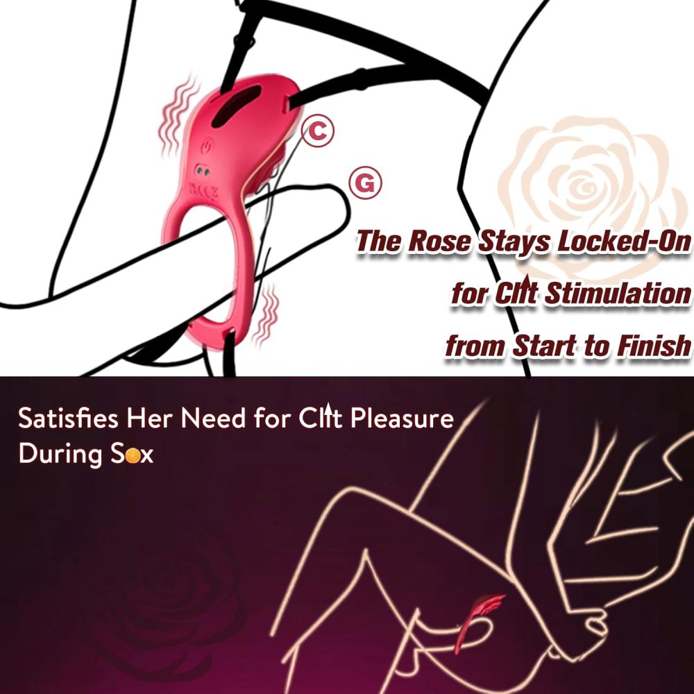 Wearable Rose-Panty-Vibrator | App- und Fernbedienung, Klitoris- & Penisring-Stimulator für Paare
