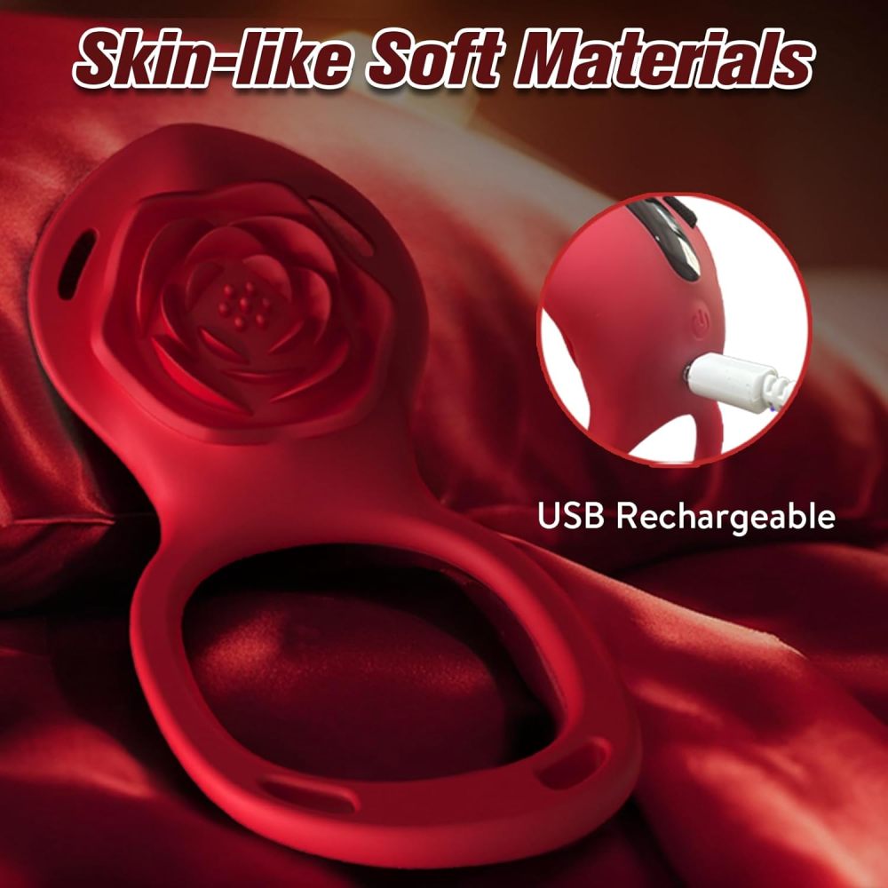 Wearable Rose-Panty-Vibrator | App- und Fernbedienung, Klitoris- & Penisring-Stimulator für Paare