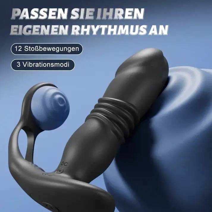 SAUL 3 Teleskop-Prostatavibrator mit Doppel-Penisring | 12 Vibrationsmodi für intensivere Stimulation