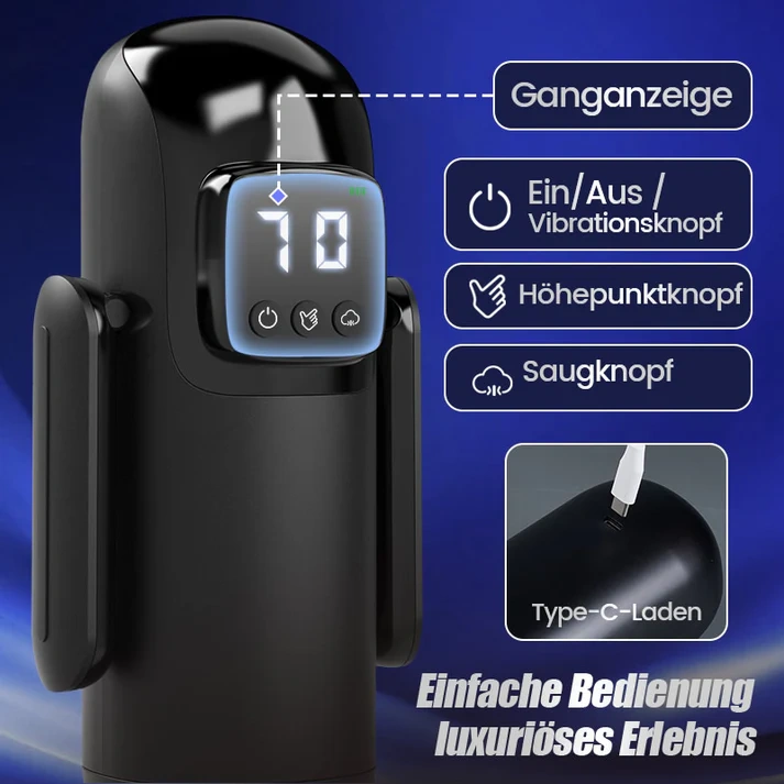 Phantom Männer-Masturbator | 7 Saugungen, 7 Vibrationen & grob strukturierter Innenkanal