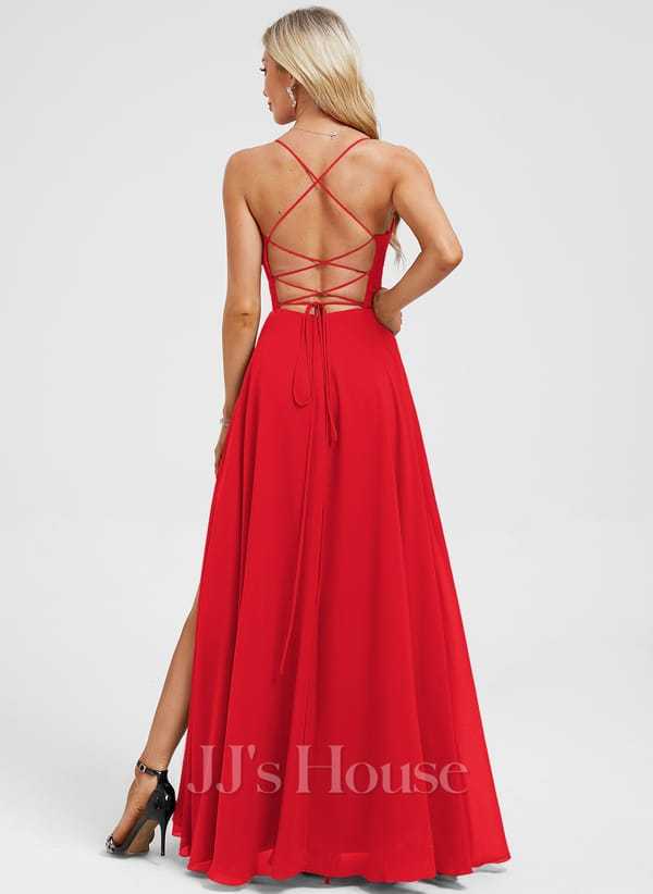 JJ's House Euridice Dark Navy V-Neck Pleated Chiffon Dress