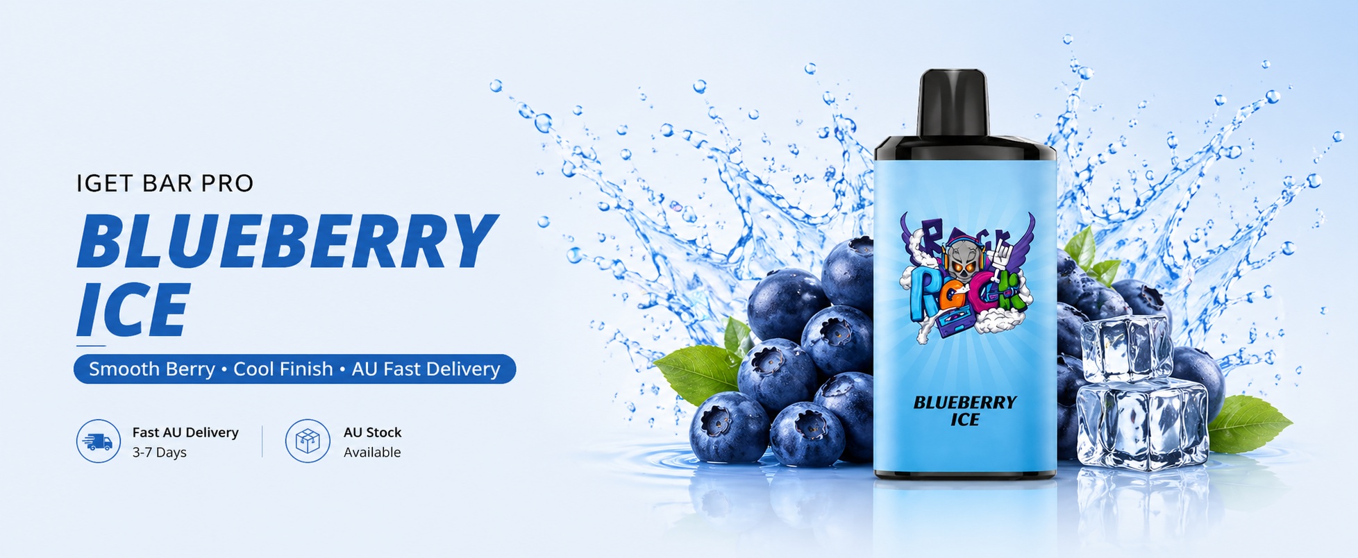 Blueberry Ice Vape Australia IGET Bar Pro smooth cool berry disposable vape