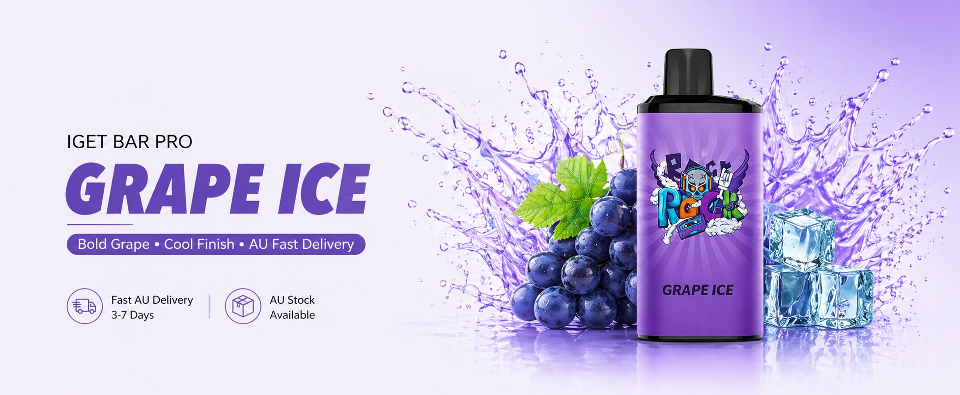 Grape Ice Vape Australia IGET Bar Pro cool grape disposable vape