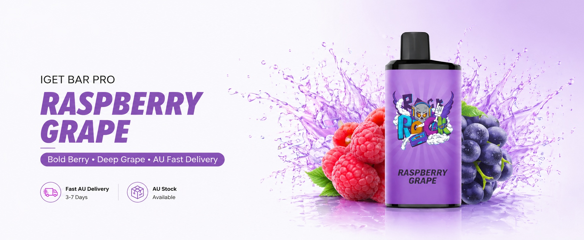 Raspberry Grape IGET Bar Pro 10000 Puffs vape Australia