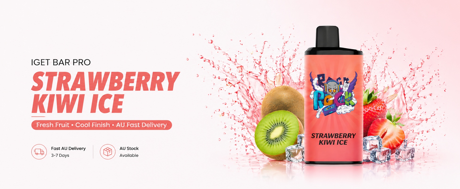Strawberry Kiwi Ice IGET Bar Pro 10000 Puffs vape Australia