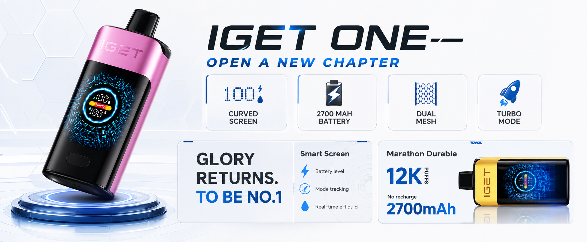 IGET ONE 12000 smart screen dual mesh turbo mode disposable vape Australia