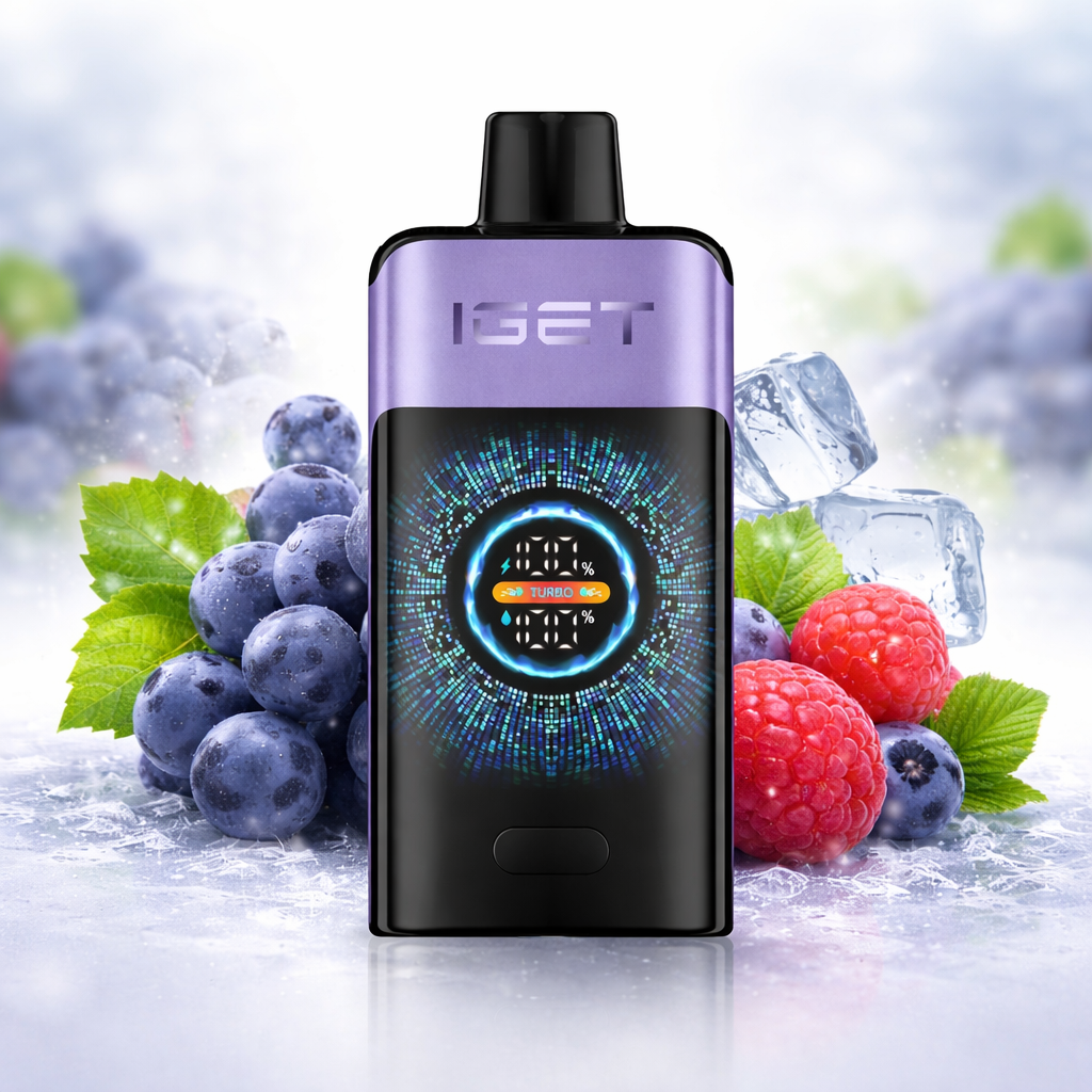 Raspberry Grape Ice Vape Australia IGET ONE 12000 Puffs popular flavour