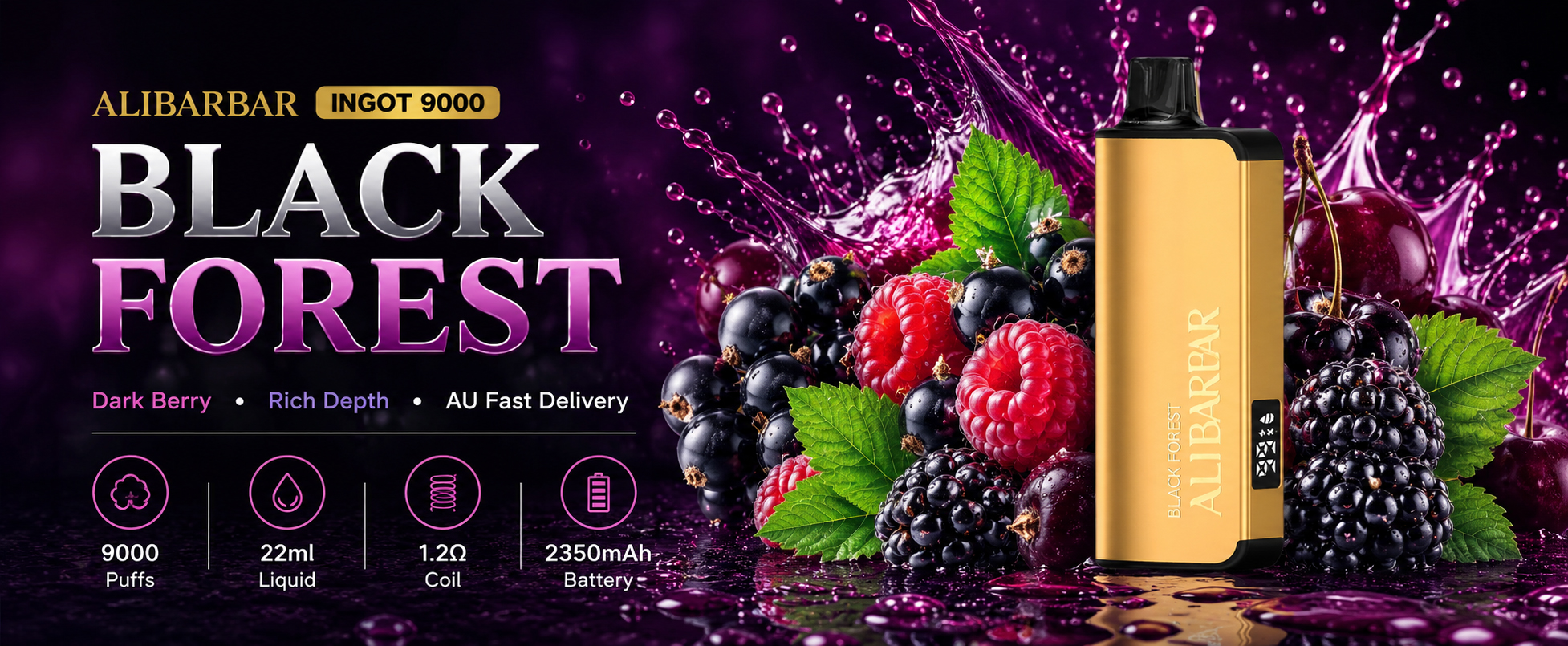Black Forest Vape Australia | ALIBARBAR Ingot 9000 Puffs Banner