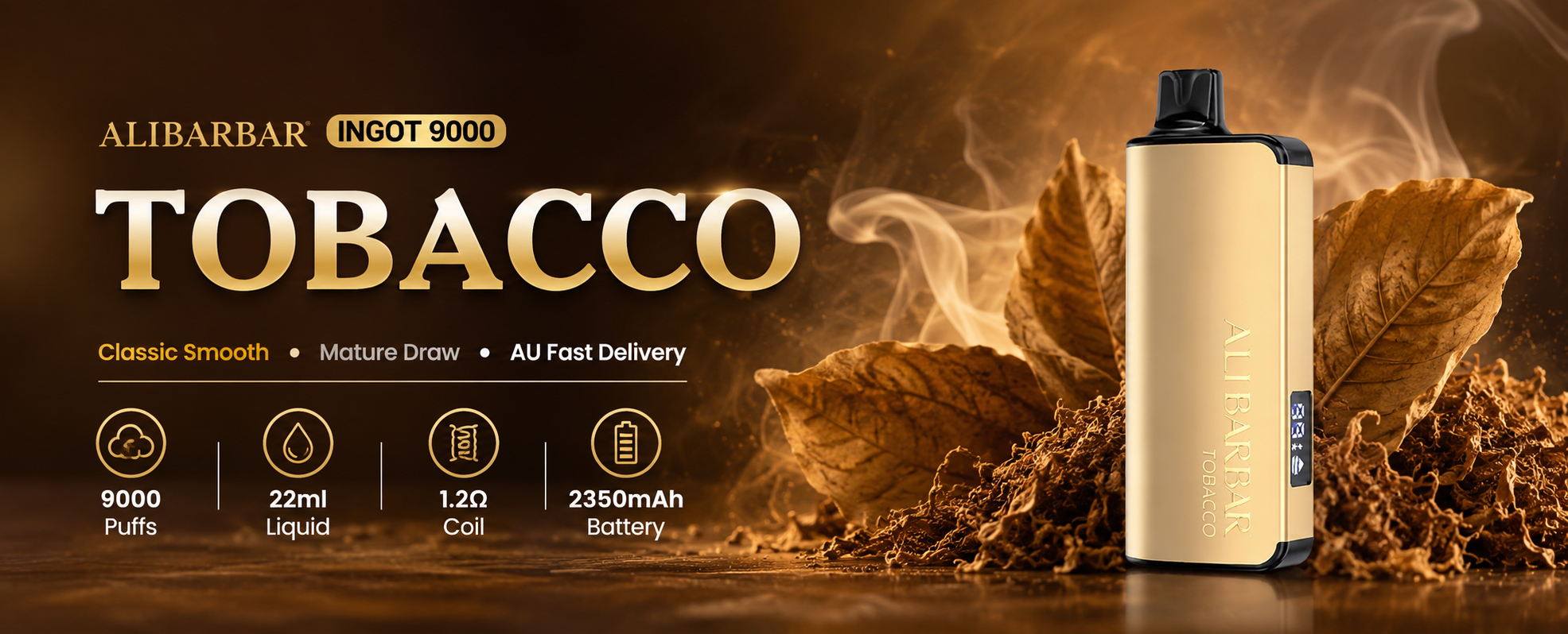 Tobacco Vape Australia | ALIBARBAR Ingot 9000 Puffs Banner