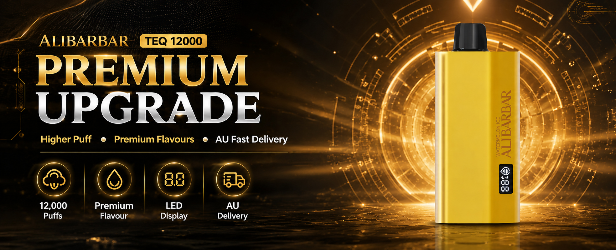 ALIBARBAR TEQ 12000 Puffs Premium Upgrade Disposable Vape Australia Banner