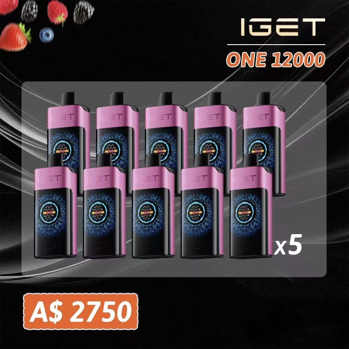Raspberry Grape Ice IGET ONE 12000 Puffs vape Australia