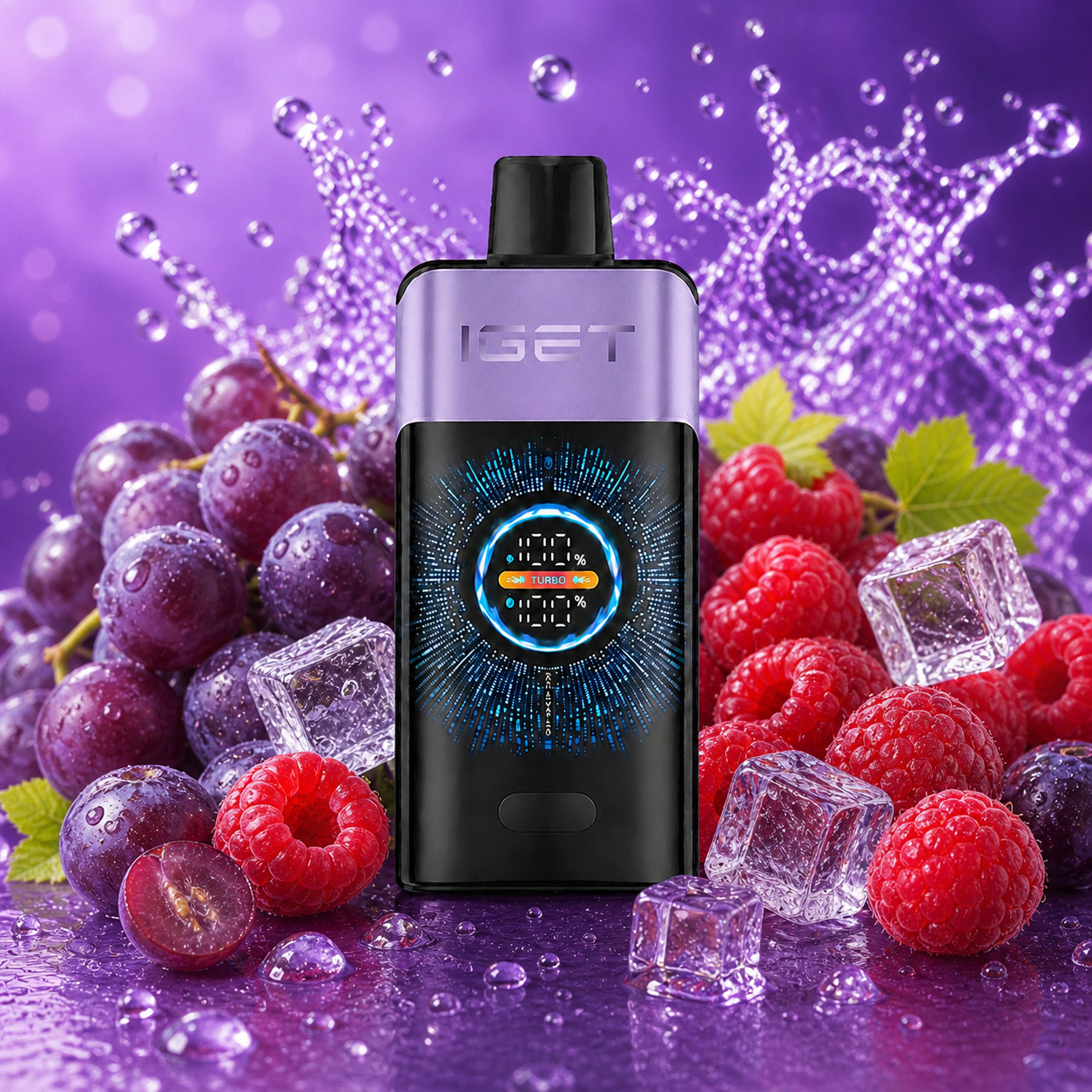 Raspberry Grape Ice IGET ONE 12000 Puffs vape Australia