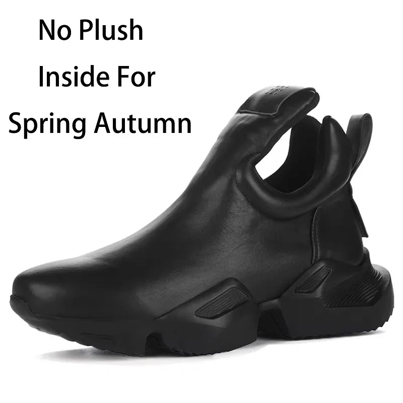 Spring Autumn Men Full Grain Leather Ankle Short Boots Male High-top Casual Genuine Leather Sneakers Winter Brand Shoes 200113