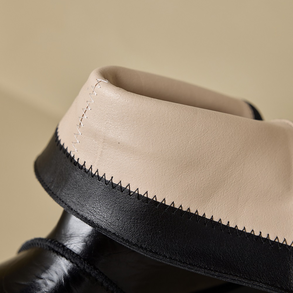 8 CM Thick Sole Genuine Leather Patchwork Round Toe Platform Back Zipper Autumn Slimming Women's Ankle Boots 2025 Winter Short Plush 60114