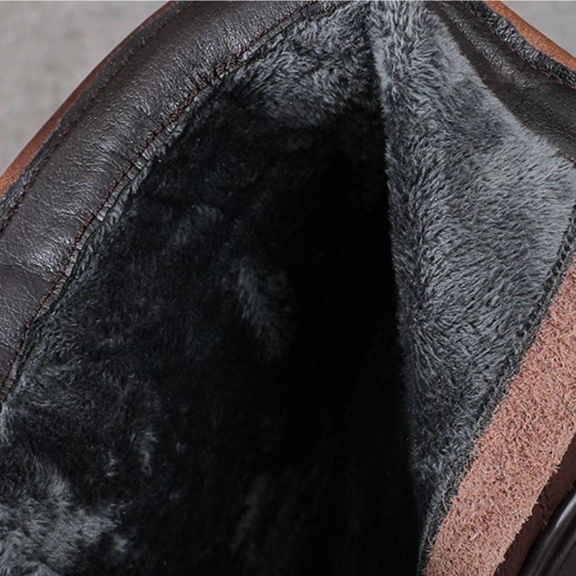 Women's Autumn 12 CM Block Heel Fashion Crystals Suede Slip On Round Toe Platform Slimming Winter Short Plush Warm Elevator New Knee-High Pants Boots 60115
