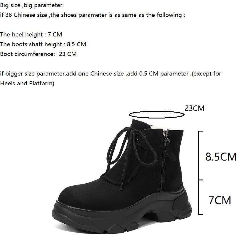 7CM Platform Plush Lined Warm Non-Slip Snow Boots Double Zipper Round Toe Winter New Casual Minimalist Women's Ankle Boots 51114