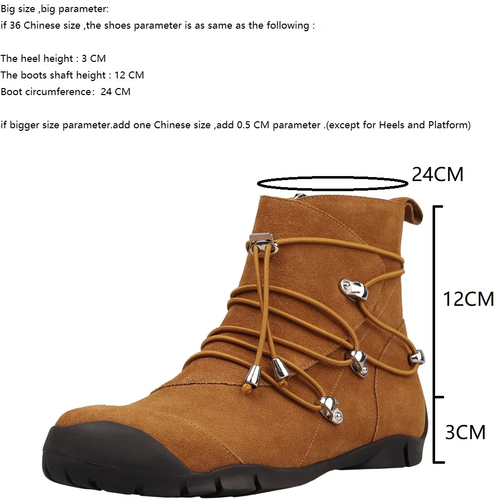 3CM Cool Casual Versatile Outdoor Cow Suede Lace-Up Round Toe Retro Hiking Shoes Soft Sole Shock Absorption Non-Slip Shoes 51111