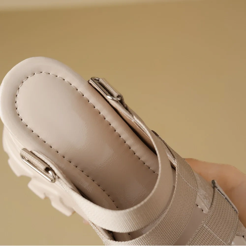 Women's Summer Fashion 14 CM Ultra High Wedge Heel Sandals Genuine Leather Gladiator Multi-Material Platform Sandals 50521