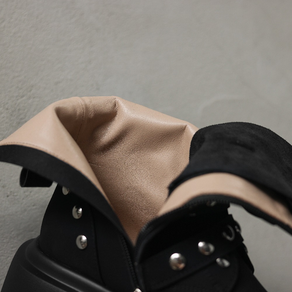 6 CM Chunky Heel Suede Genuine Leather Retro British Style Rivets Belt Buckle Autumn Y2K Girly Trend Platform Winter Short Plush New Ladies Boots 60121