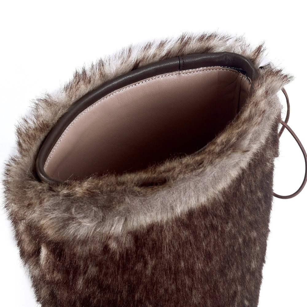 Women's Furry Boots Winter Autumn New 8.5 CM Platform Slip-On Knee High Boots Thickened Lining Cold-Resistant Korean Fashion Y2K Boots 60122