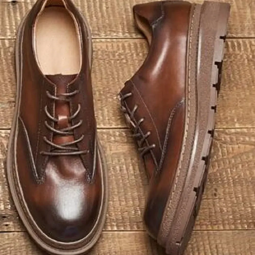 Spring Summer Fashion Leisure British Style Chunky Bottom New Arrival Genuine Cow Leather Shallow Mouth Single Shoes 230510