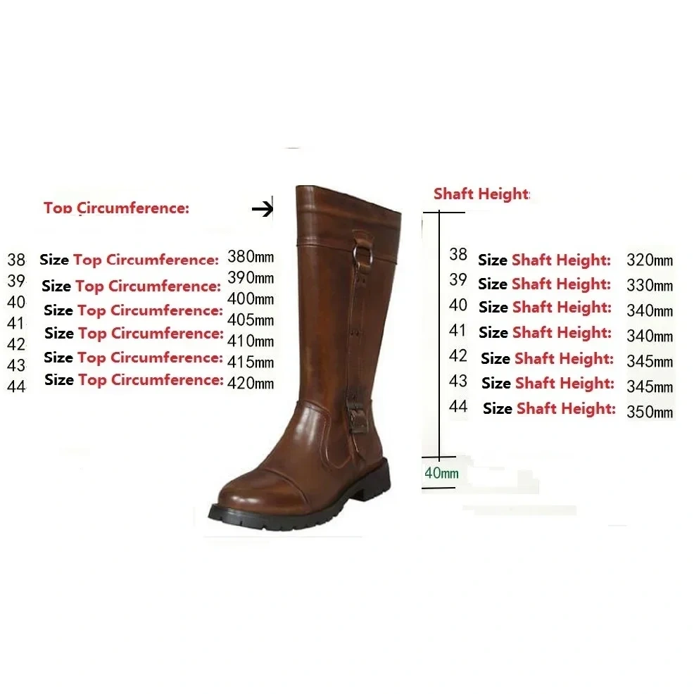 Spring Autumn New British Style Thick Heels Buckle Belt Sewing Full Grain Leather Men Knee-High Long Boots 2104