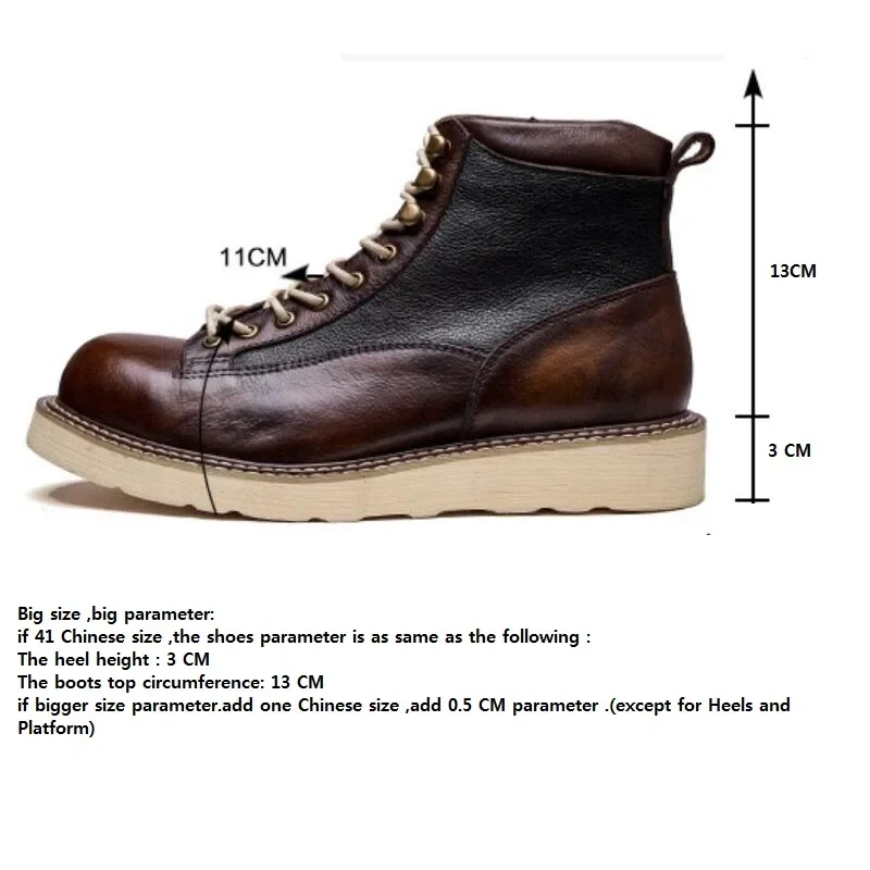 Spring Autumn Men Genuine Leather Mixed Colors Round Toe Single Shoes Chunky Bottom British Style Retro Short Boots 230227