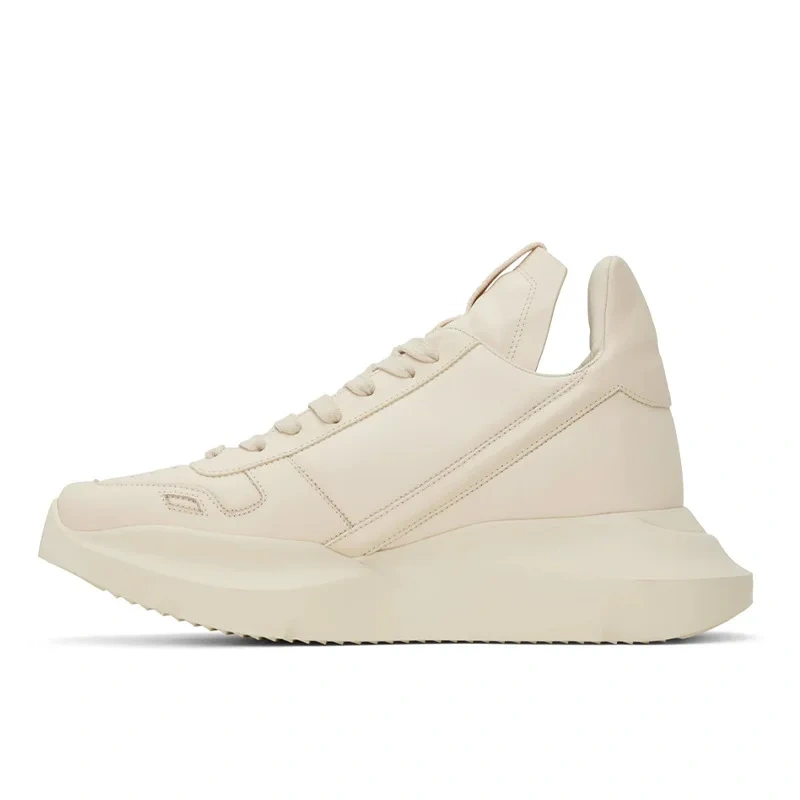 Spring Autumn New British Style Leisure Chunky Bottom Sewing Cross-tied Genuine Leather Men Casual Sneakers Male Board Shoes