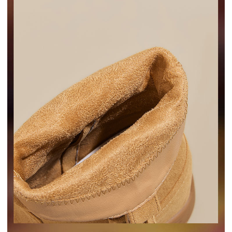 Women's Tassel & Beaded Ankle Boots 9 CM Hidden Heel Short Plush Winter Warm Slip-On Slimming Versatile Casual Spring Autumn 60123