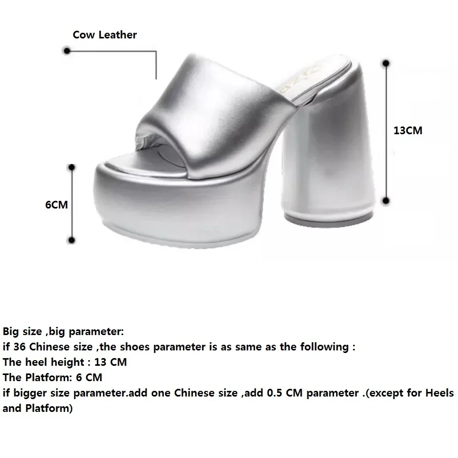 Summer New Outside Sexy Slim 13CM Super High Heels Platform Peep Toe Bling Cut Out Genuine Leather Women Modern Rome Slippers