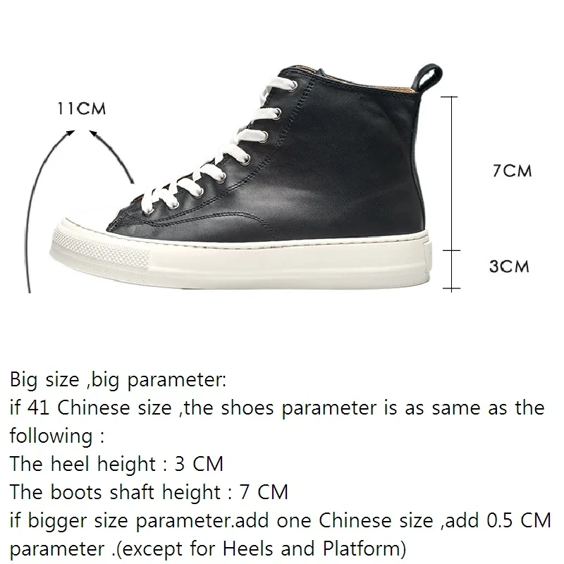 Spring Autumn New Korean Style Leisure Chunky Sole Cross-tied Full Grain Leather Men High Top Casual Shoea Male Sneakers 2411