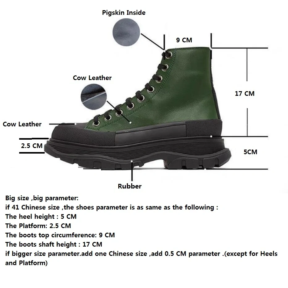Spring Autumn New British Style Leisure Chunky Bottom Platform Sewing Cross-tied Genuine Leather Men High Top Motorcycle Boots