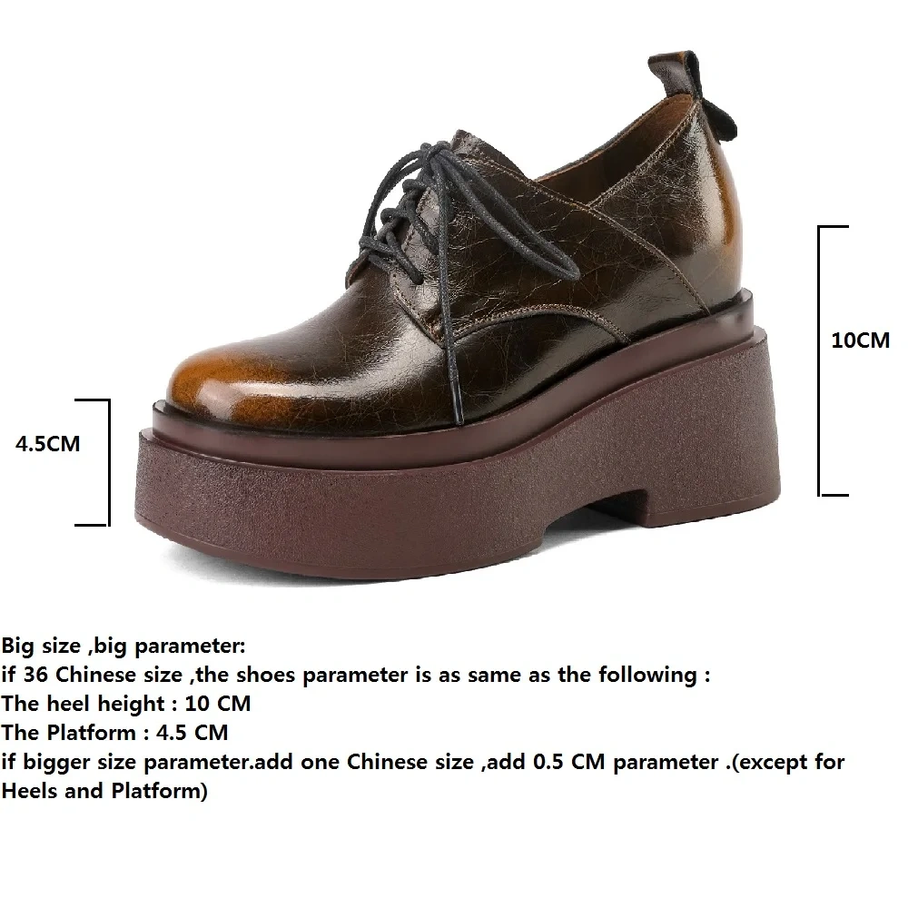 Spring Autumn New British Style Height Increasing Platform Cross-tied Mixed Colors Genuine Leather Women Business Pumps 2401
