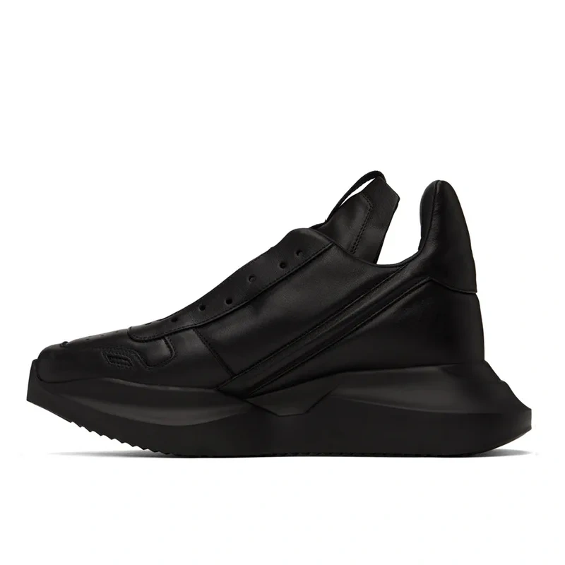 Spring Autumn New British Style Leisure Chunky Bottom Sewing Cross-tied Genuine Leather Men Casual Sneakers Male Board Shoes