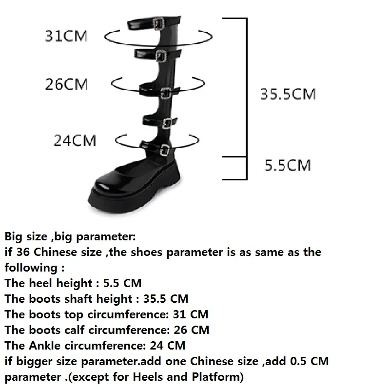 Summer New Retro Mary Jane Gladiator Wedges Round Toe Platform Buckles Genuine Leather Women Knee-High Long Modern Boots 41218