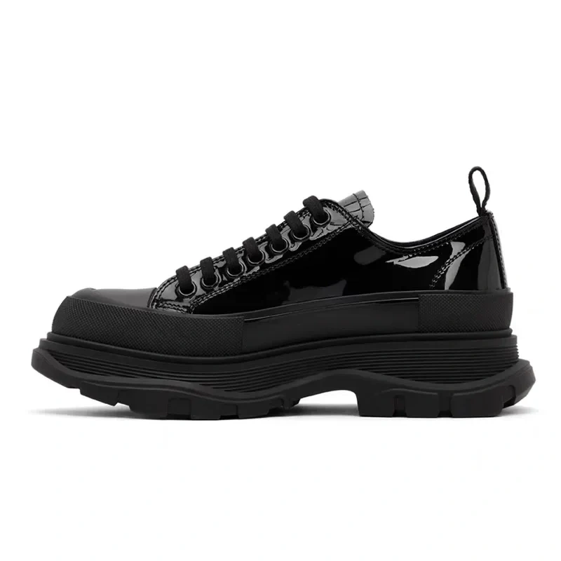 Spring Autumn New British Leisure Style Chunky Sole Mixed Colors Sewing Lace-Up Genuine Leather Men Casual Board Shoes 41210