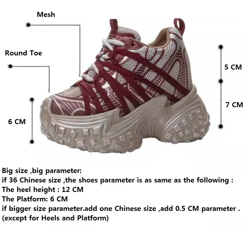 Spring Autumn New Slim Height Increasing Platform Cross-tied Mesh Patchwork Genuine Leather Women Casual Shoes Sneakers 2502
