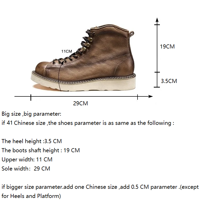 Spring Autumn New British Style Leisure Chunky Genuine Leather Men Ankle Short Work Boots Winter Plush Retro Handmade Shoes
